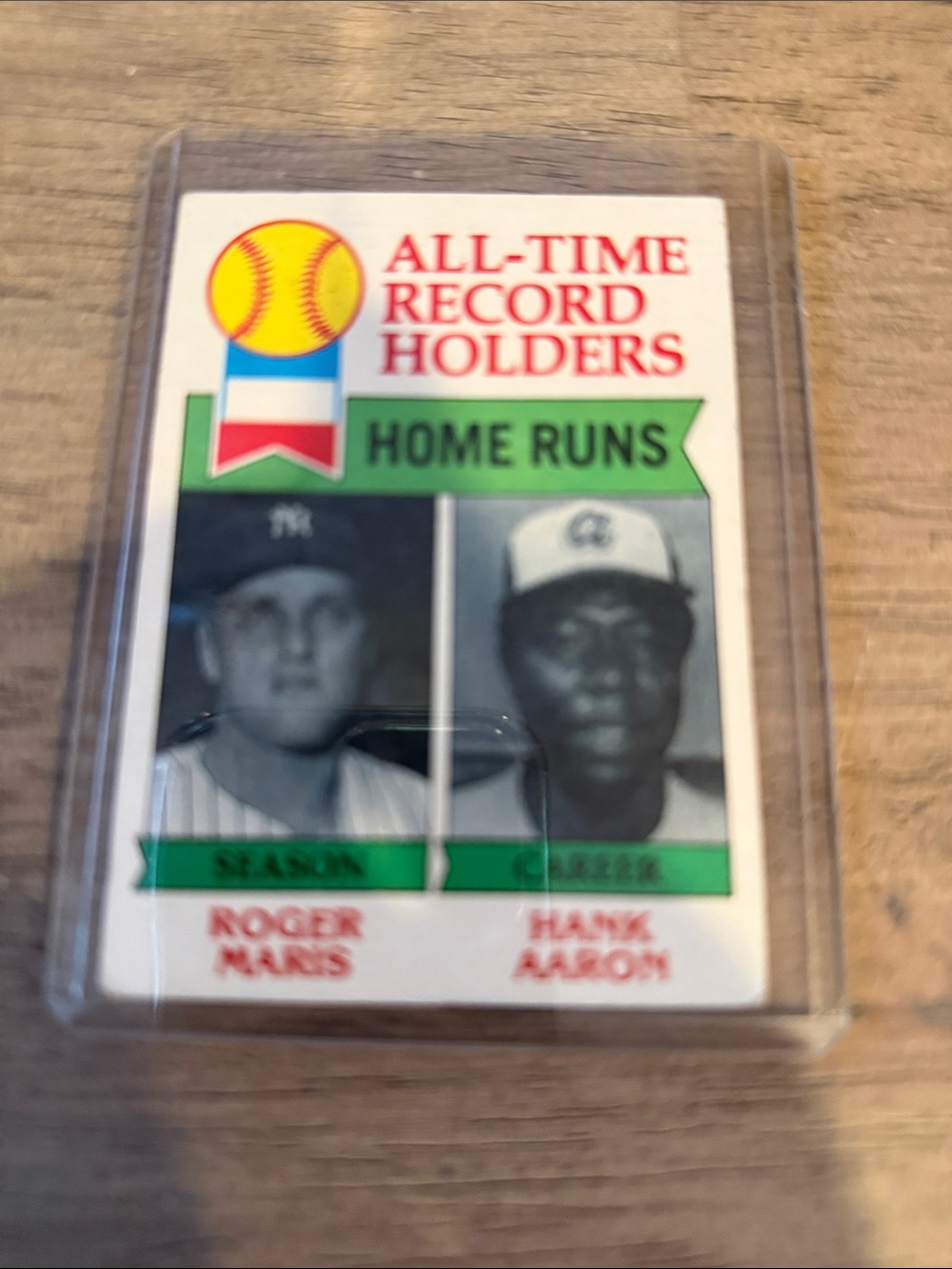 1979 Topps All-Time Record Holders Home Runs Card (#413). Maris & Aaron